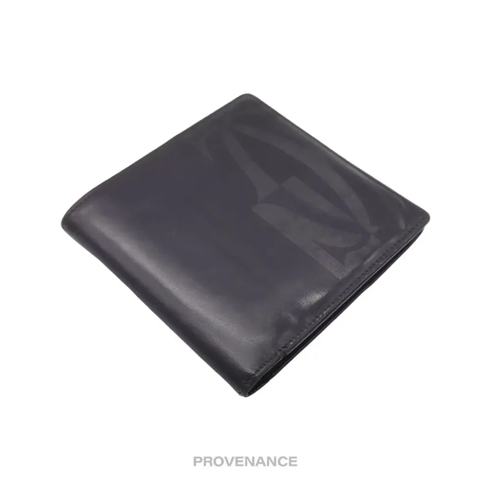 🔴 Cartier Logo Bifold Wallet - Black Leather